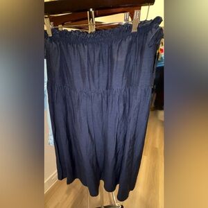 Aritzia Midi Dashwood Skirt Dark Night Navy Sz Medium